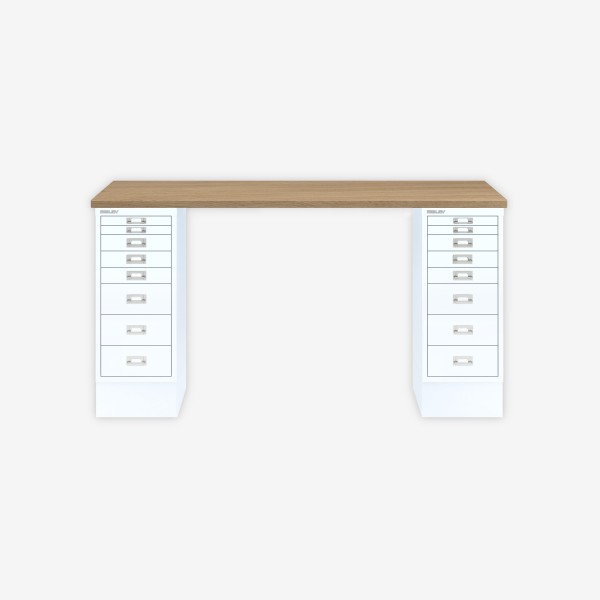 Bisley Home MultiDesk 018696 natürliche Eiche/verkehrsweiß