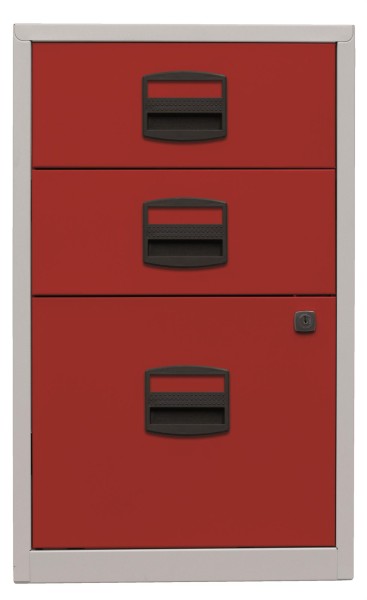 Bisley Home Schubladenschrank PFA | Home Filer 506 Korpus lichtgrau, Fronten kardinalrot